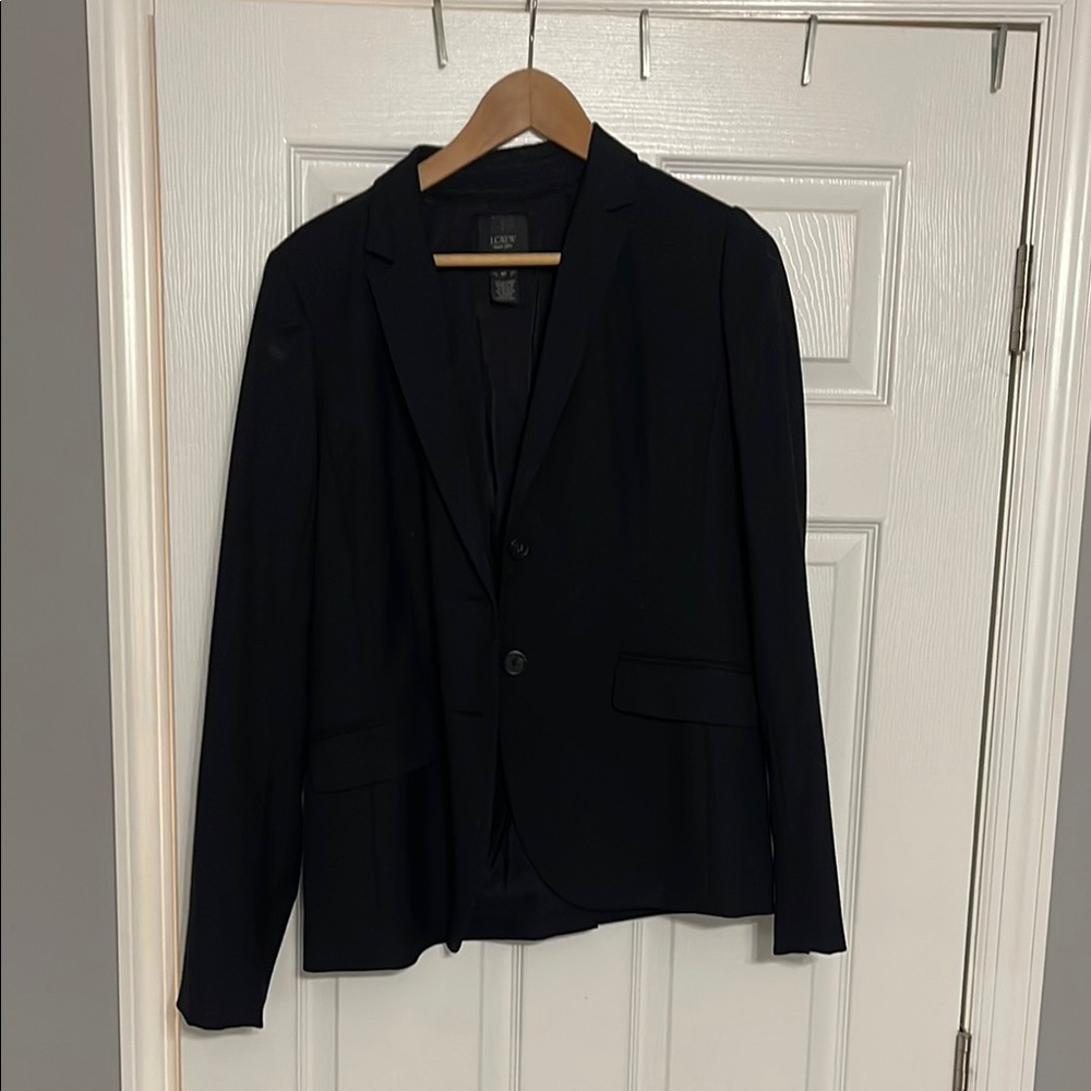 J Crew Women’s Black Suit Jacket Super 120’s Size 8T